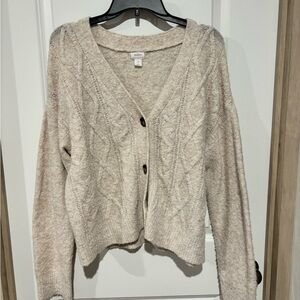 Auden Cream Cable Knit Cardigan